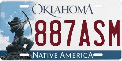 OK license plate 887ASM
