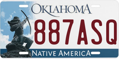 OK license plate 887ASQ