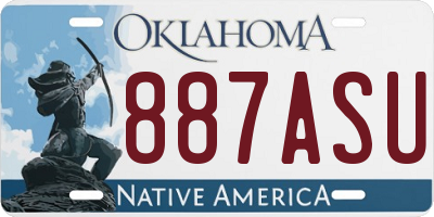 OK license plate 887ASU