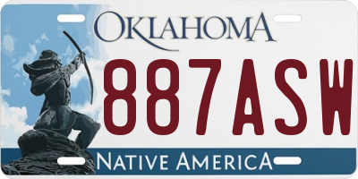 OK license plate 887ASW