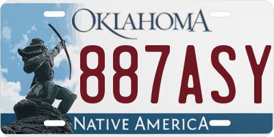OK license plate 887ASY