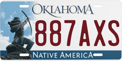 OK license plate 887AXS