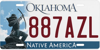 OK license plate 887AZL