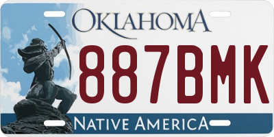 OK license plate 887BMK