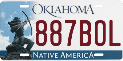 OK license plate 887BOL