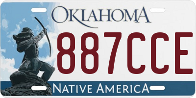 OK license plate 887CCE