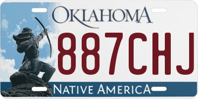 OK license plate 887CHJ