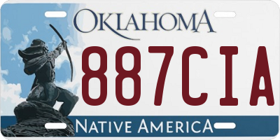 OK license plate 887CIA