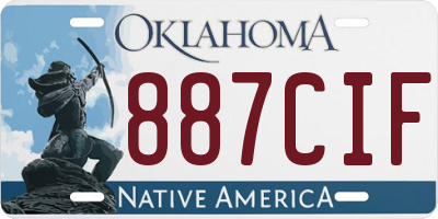 OK license plate 887CIF