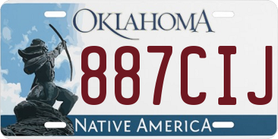 OK license plate 887CIJ