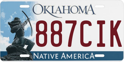 OK license plate 887CIK