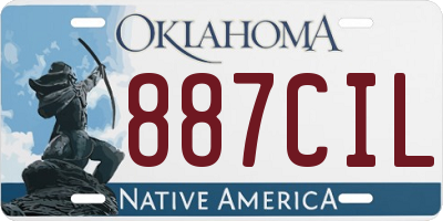 OK license plate 887CIL