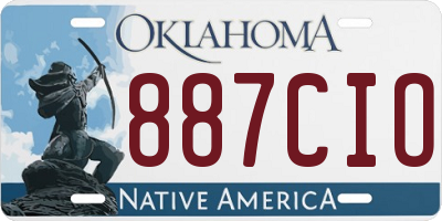 OK license plate 887CIO