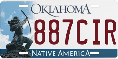 OK license plate 887CIR