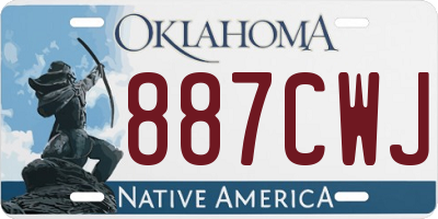 OK license plate 887CWJ
