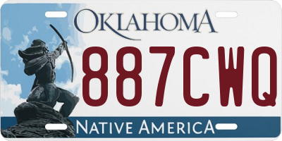 OK license plate 887CWQ