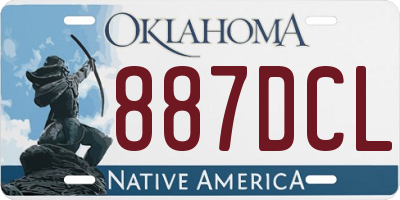 OK license plate 887DCL