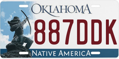 OK license plate 887DDK