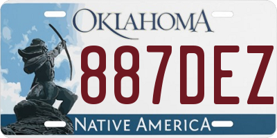 OK license plate 887DEZ