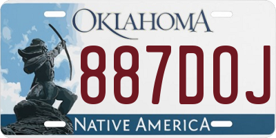 OK license plate 887DOJ