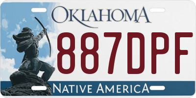 OK license plate 887DPF