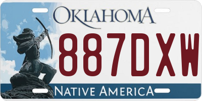 OK license plate 887DXW