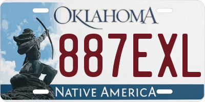 OK license plate 887EXL
