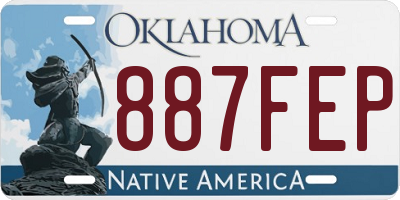 OK license plate 887FEP