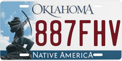 OK license plate 887FHV
