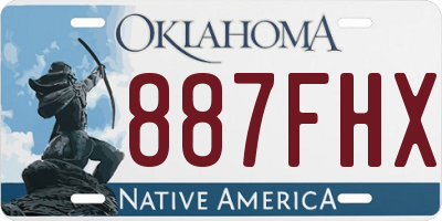 OK license plate 887FHX