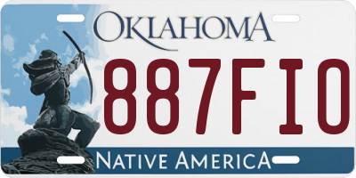 OK license plate 887FIO