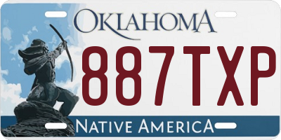 OK license plate 887TXP