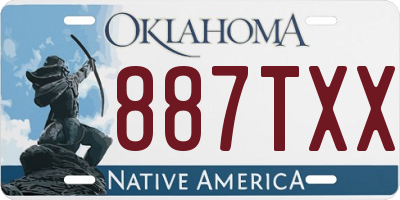 OK license plate 887TXX