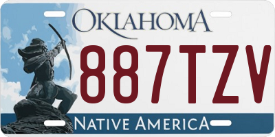 OK license plate 887TZV