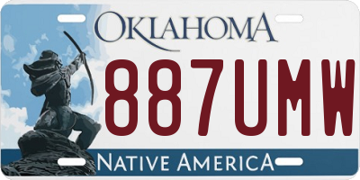 OK license plate 887UMW