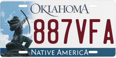OK license plate 887VFA