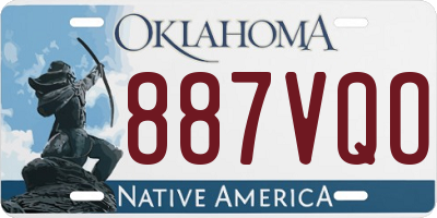 OK license plate 887VQO