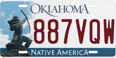 OK license plate 887VQW
