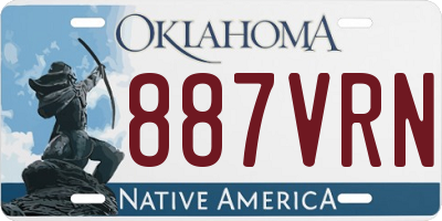 OK license plate 887VRN