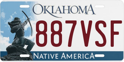 OK license plate 887VSF