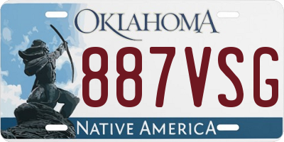 OK license plate 887VSG