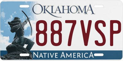 OK license plate 887VSP