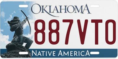OK license plate 887VTO