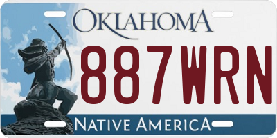 OK license plate 887WRN