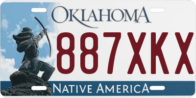 OK license plate 887XKX