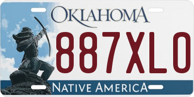 OK license plate 887XLO