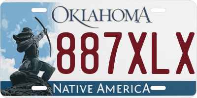 OK license plate 887XLX