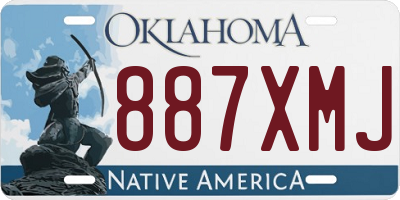 OK license plate 887XMJ