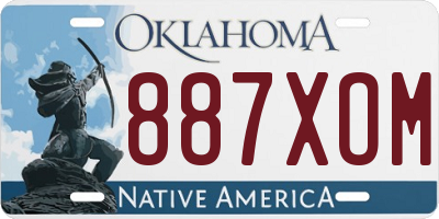 OK license plate 887XOM