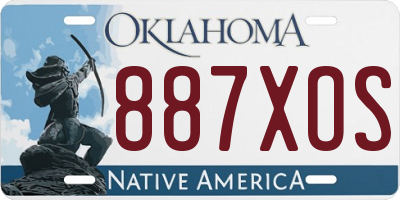 OK license plate 887XOS